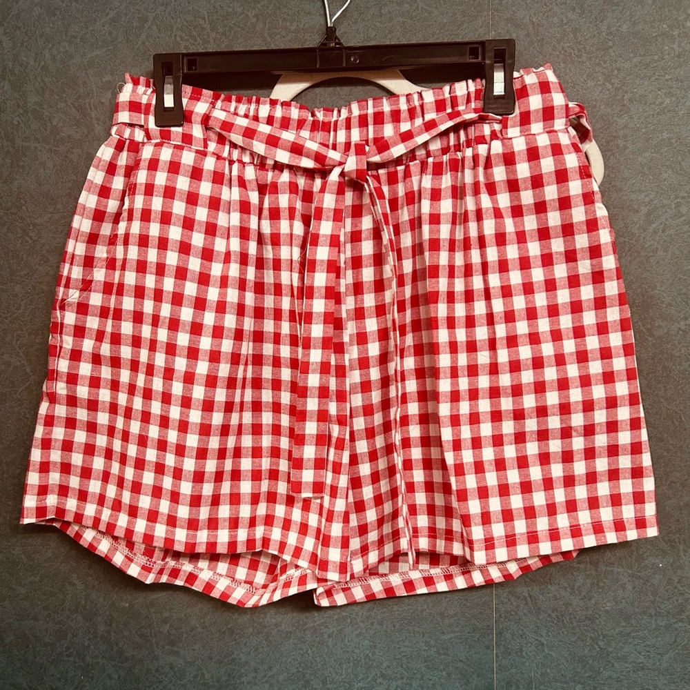 NWT XL Grace + Emma Red Gingham Women's Shorts